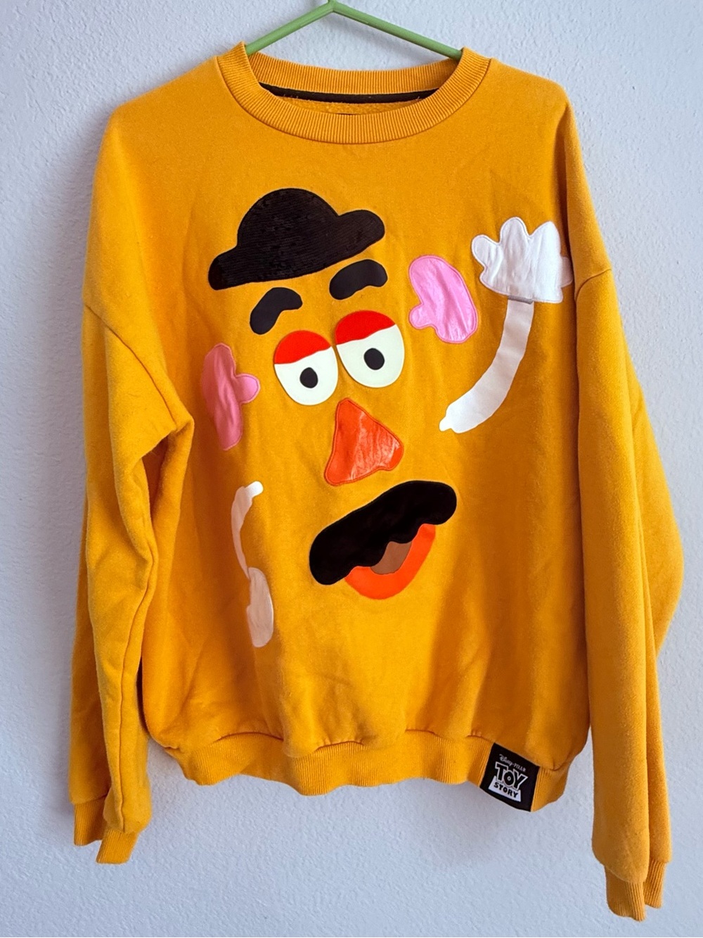 Disney Store Pixar Toy Story Mr. Potato Head Unisex Sweatshirt Yellow Novelty M